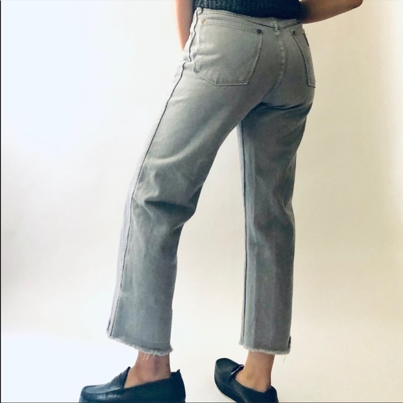 Vintage grey denim Wrangler jeans size 28, contemp womens 26 high waist - Picture 4 of 9